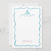 Fun Beach Loose Doodle Sketch Hand Drawn Wedding Einladung (Rückseite)