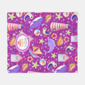 Fun Beach Magenta Fleecedecke (Vorderseite (Horizontal))