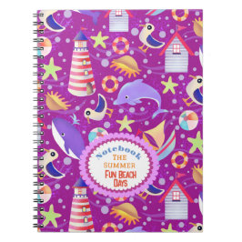 Fun Beach Magenta Notebook Notizblock