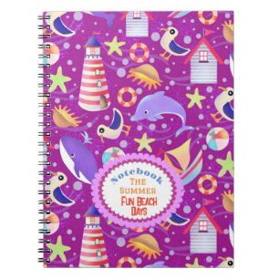 Fun Beach Magenta Notebook Notizblock