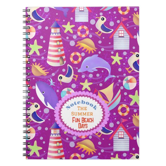 Fun Beach Magenta Notebook Notizblock (Vorderseite)