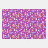Fun Beach Magenta Wrapping Paper Geschenkpapier Set (Vorderseite 2)
