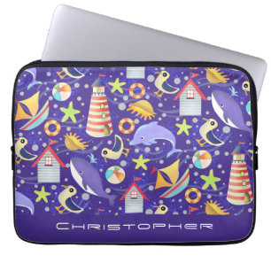 Fun Beach Navy Electronics Bag Laptopschutzhülle