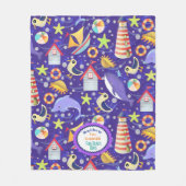 Fun Beach Navy Fleecedecke (Vorderseite)