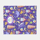 Fun Beach Navy Fleecedecke (Vorderseite (Horizontal))