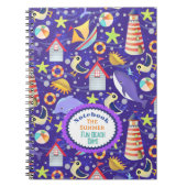 Fun Beach Navy Notebook Notizblock (Vorderseite)