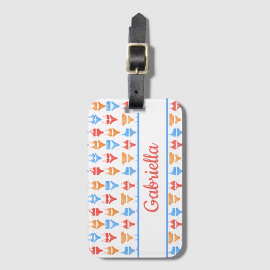 Fun Beach oder Pool Party Personalisiert Bachelore Gepäckanhänger (Vorderseite Vertikal)