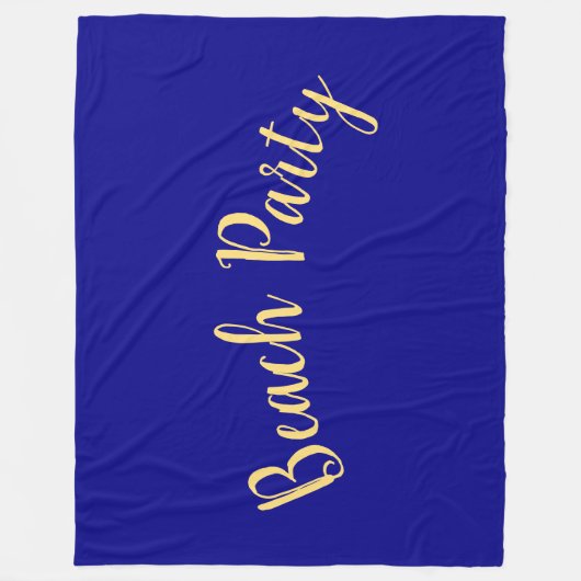 Fun BEACH PARTY Text Deep Royal Ocean Blue Fleecedecke (Vorderseite)