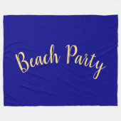 Fun BEACH PARTY Text Deep Royal Ocean Blue Fleecedecke (Vorderseite (Horizontal))