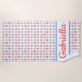 Fun Beach, Pool Party Chic Personalisierter Name G Strandtuch (Vorderseite)