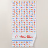 Fun Beach, Pool Party Farbvoller Personalisierter  Strandtuch (Vorderseite)