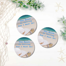 Fun Beach ruft Tropical Vibes Runder Aufkleber