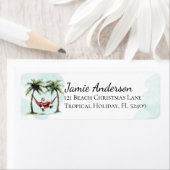 Fun Beach Santa Tropical Weihnachts-Rücksendeadres (Insitu)