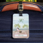 Fun Beach Scene Glam Palm Tree Monogram Name Gepäckanhänger<br><div class="desc">Fun Beach Scene Glam Palm Tree Monogram Name. Genießen Sie und es würde ein wirklich lustiges und einzigartiges Geschenk machen. Wenn Sie Fragen zum Design haben oder Hilfe benötigen,  senden Sie bitte einen Chat oder eine E-Mail an: charmdesignstudio@rcn.com</div>