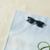 Fun Beach Scene Glam Palm Tree Monogram Name Strandtuch (Beispiel)