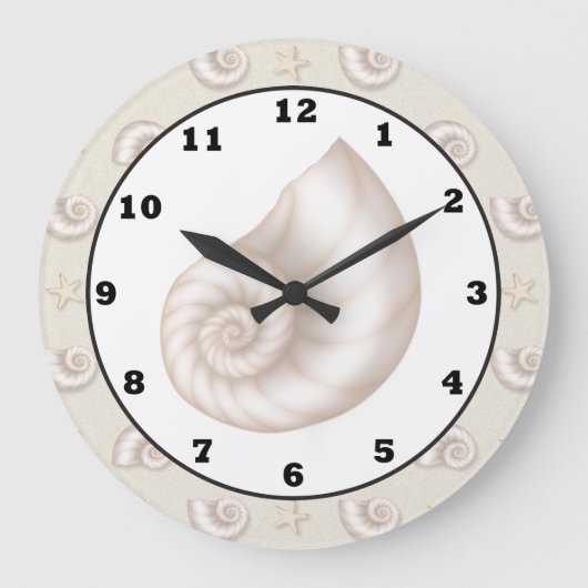 Fun Beach Seashell Mauer Uhr (Vorderseite)