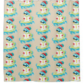 Fun Beach Snowman Holiday surfing Duschvorhang (Vorderseite)