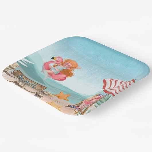 Fun Beach Summer mit Freunden Pappteller (Gewinkelt)