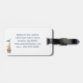 Fun Beach Summer Scene Ocean Monogram Gepäckanhänger (Rückseite horizontal)