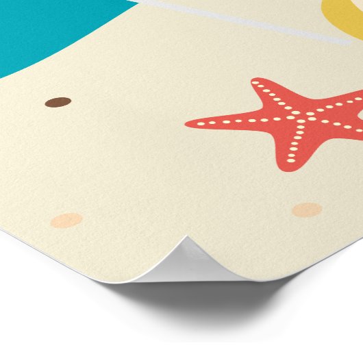 Fun Beach Szene für Kinderzimmer Poster (Ecke)