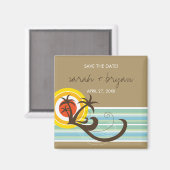 Fun Beach Tropical Sunset Palmen Save the Date Magnet (Vorderseite/Rückseite)