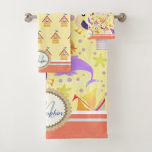 Fun Beach Yellow Bath Handtuch Set