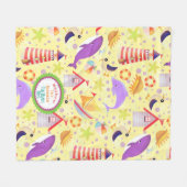 Fun Beach Yellow Fleece Blanket (Vorderseite (Horizontal))