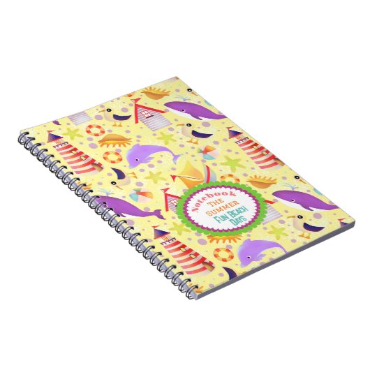Fun Beach Yellow Notebook Notizblock (Rechte Seite)