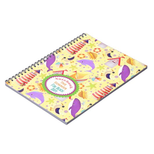 Fun Beach Yellow Notebook Notizblock (Linke Seite)