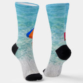 Fun Beachy Sandy Beach farbenfroher Regenschirm Socken (Gewinkelt)