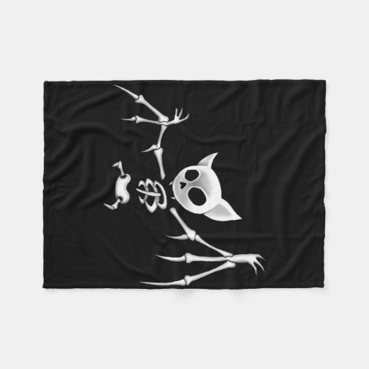 Fun Beängstigende Dunkelfliege Skelett T Halloween Fleecedecke (Vorderseite (Horizontal))