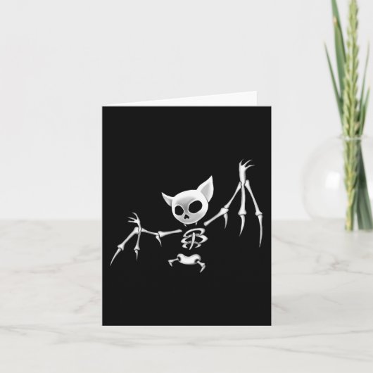 Fun Beängstigende dunkle Flying Skeleton Bat Hallo Karte (Vorderseite)