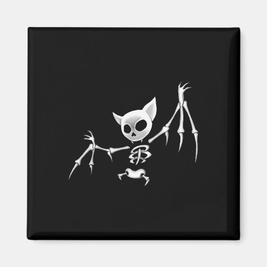 Fun Beängstigende dunkle Flying Skeleton Bat Hallo Magnet (Vorne)