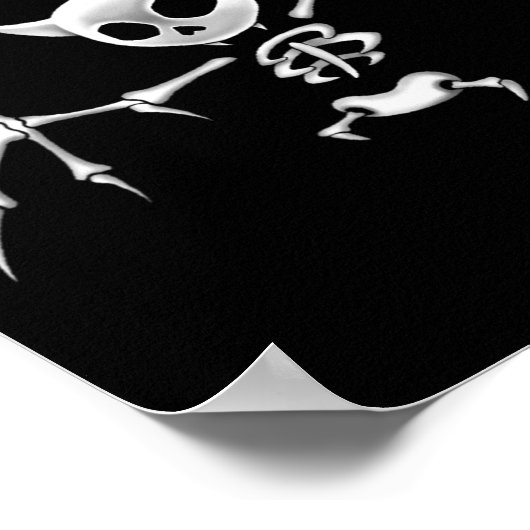 Fun Beängstigende dunkle Flying Skeleton Bat Hallo Poster (Ecke)