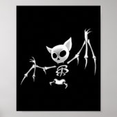 Fun Beängstigende dunkle Flying Skeleton Bat Hallo Poster (Vorne)