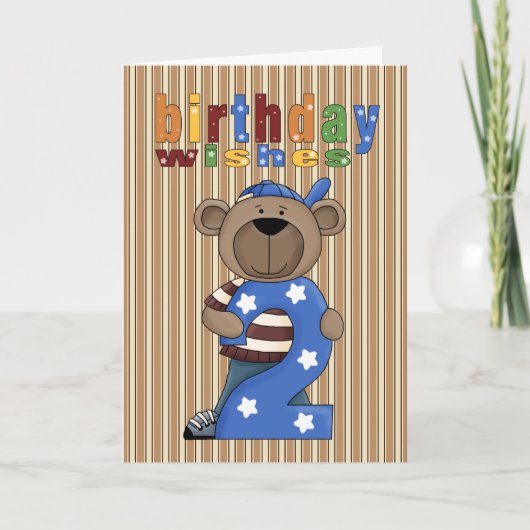 Fun Bear 2. Geburtstagskarte Karte (Vorderseite)