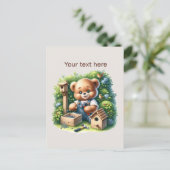 Fun Bear Gebäude individuell anpassbar Postkarte (Stehend Vorderseite)
