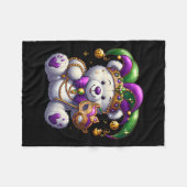 Fun Bear Mask Mardi Gras Party Kostümpern Carni Fleecedecke (Vorderseite (Horizontal))