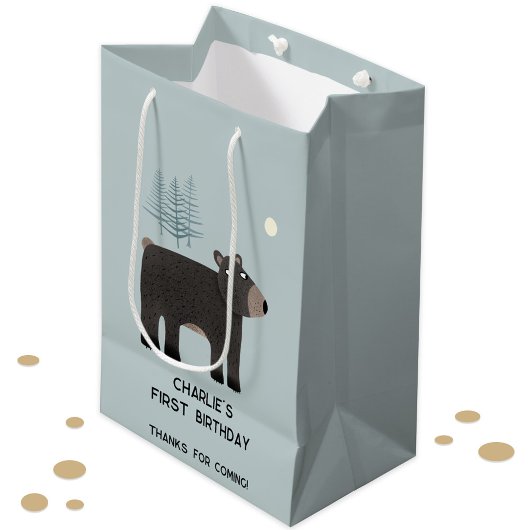 Fun Bear Personalisiert Age Geburtstag Mittlere Geschenktüte