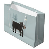 Fun Bear Woodland Große Geschenktüte (Vorderseite Schrägansicht)