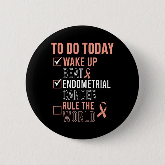 Fun Beat Endometrial Cancer Rule the World - Survi Button (Vorderseite)