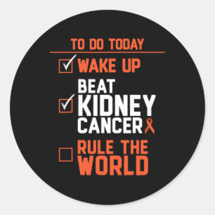 Fun Beat Kidney Cancer Rule the World Survivor Quo Runder Aufkleber