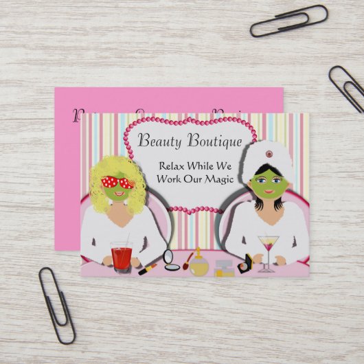 Fun Beauty Salon Health Wellness-Center Visitenkarte (Vorderseite/Rückseite Beispiel)