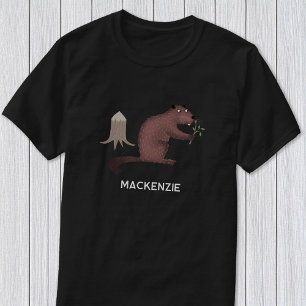 Fun Beaver Personalisierter Name T-Shirt