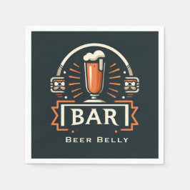 Fun Beer Bly Bar, Bier Tasse Logo Serviette
