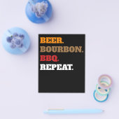 Fun Beer Bourbon Bbq Repeat Men Women Novelty Art Flyer (Einzeln)