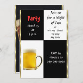 Fun Beer Party Einladung (Vorne/Hinten)