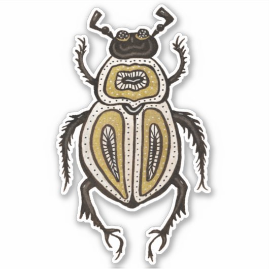 Fun Beetle Entomology Art Aufkleber (Vorderseite)