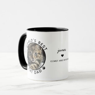 Fun Best Cat Vater Zwei Fotos Moderne Typografie Tasse