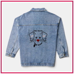 Fun Best Dog Mama Custom Monogram Jeansjacke